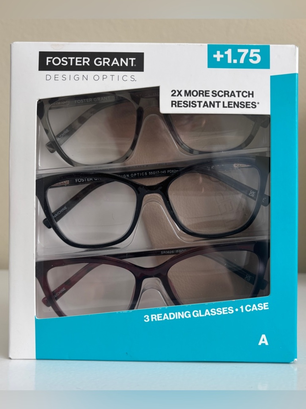 Design Optics by Foster Grant Fashion Cateye 811 Reading Glasses 3 Pk +1.75